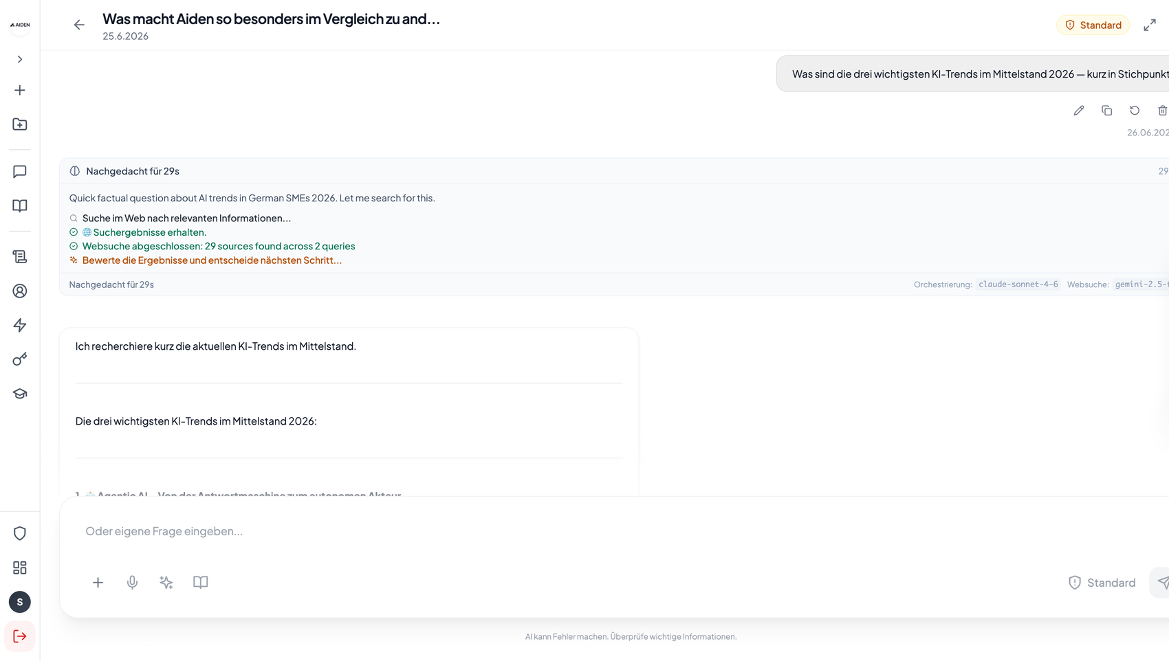AIDEN — Multi-Modell-Chat mit automatischem Routing