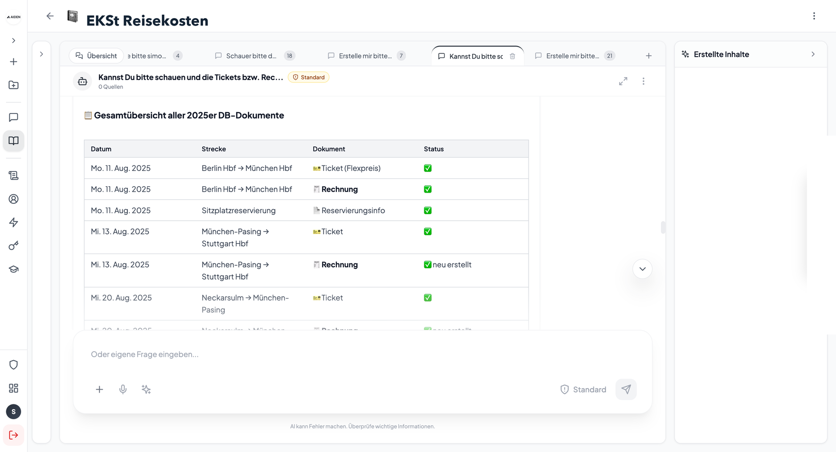 AIDEN — EKSt-Notebook: automatisierte Reisekostenabrechnung aus Belegen