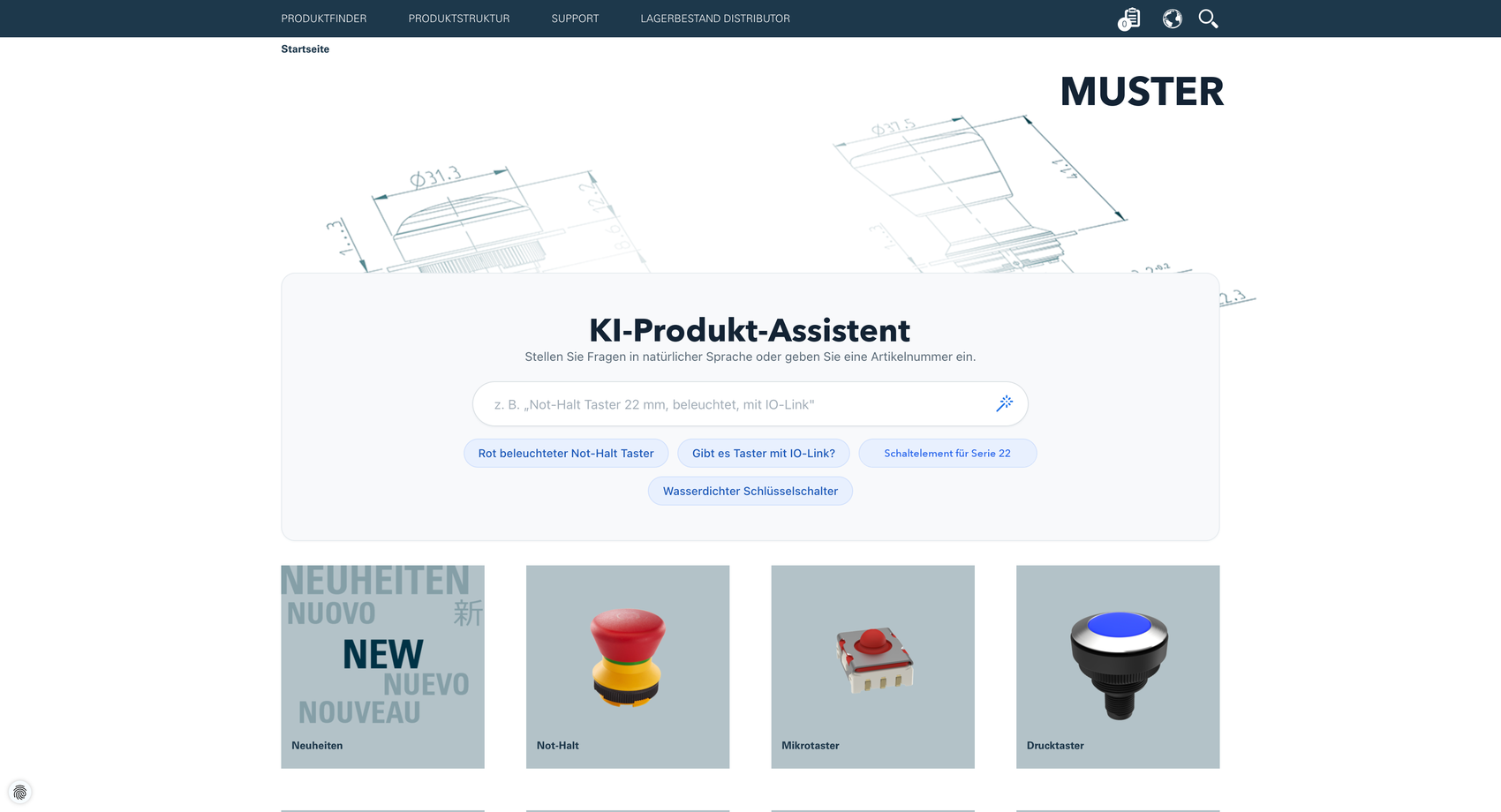 AIDEN — eingebetteter KI-Produkt-Assistent auf einer Kundenseite